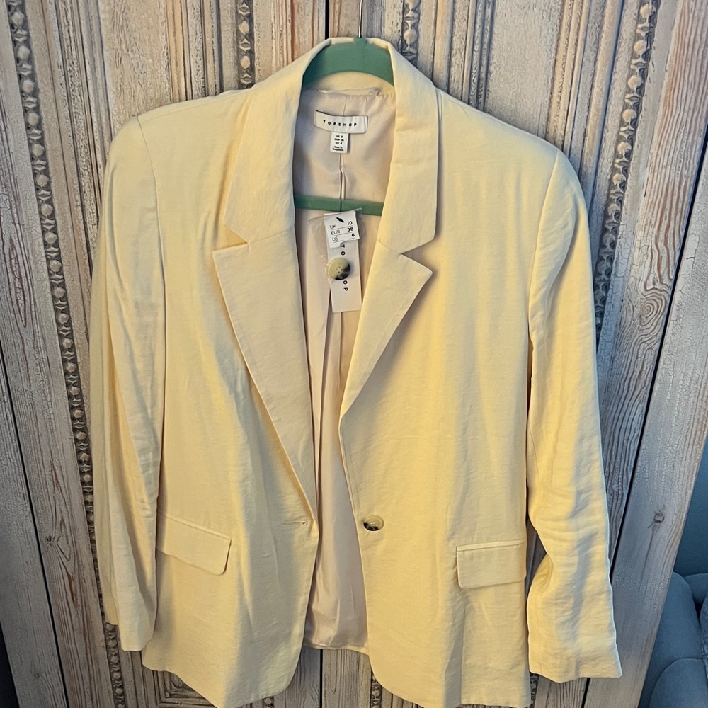 Topshop Light Yellow Blazer